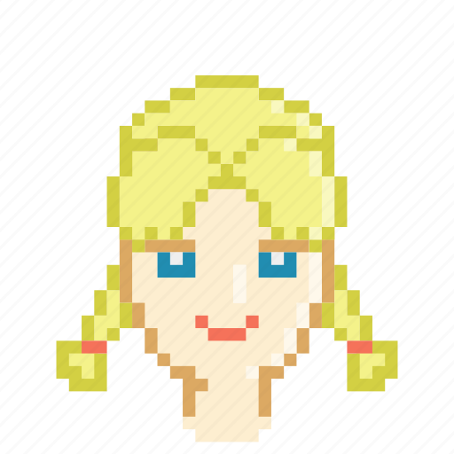 Blonde, braid, female, game, girl, light, profile icon - Download on Iconfinder
