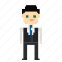 business, businessman, man, person, pixels, suit, account, avatar
