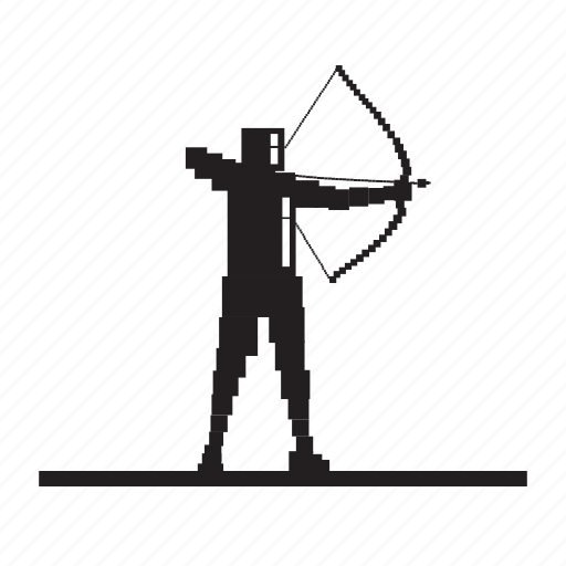 Archer, black&white, pixels, sport icon - Download on Iconfinder
