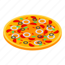 cartoon, food, internet, isometric, olives, pizza, sausage