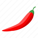cartoon, chilli, food, fruit, isometric, pepper, red