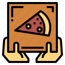 give, pizza, food, box, hand 