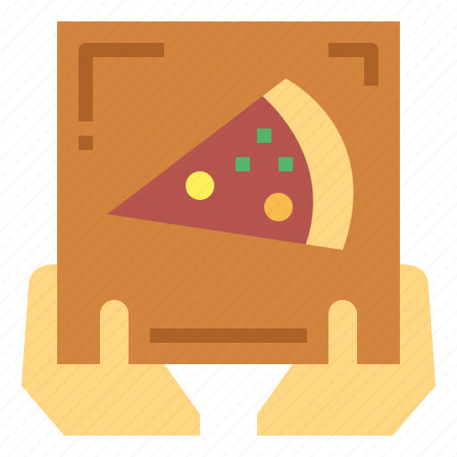 Give, pizza, food, box, hand icon - Download on Iconfinder