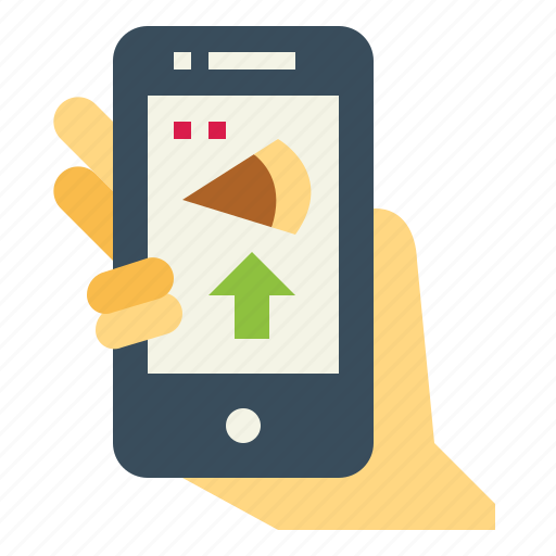 Smartphone, hand, pizza, buy, food icon - Download on Iconfinder