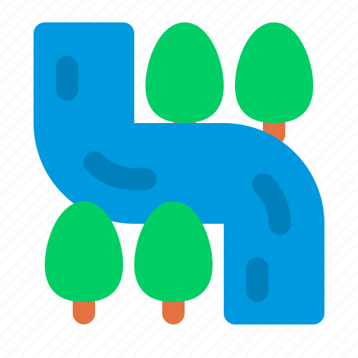 River, trees, nature, ecology icon - Download on Iconfinder