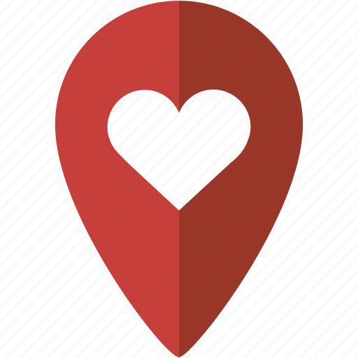 Heart, location, love, marker, place icon - Download on Iconfinder