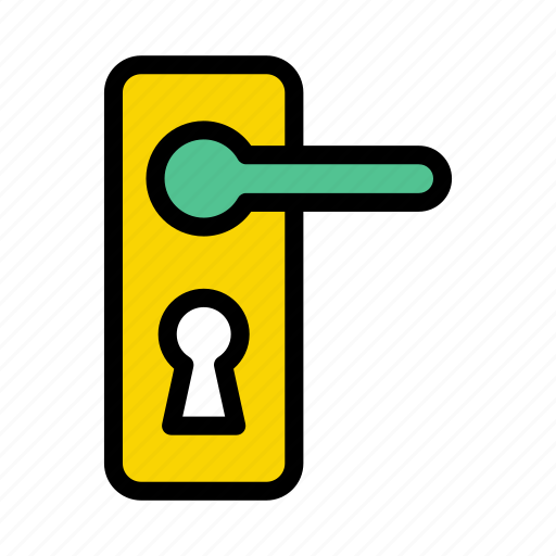 Door, handle, keyhole, lock, protection icon - Download on Iconfinder