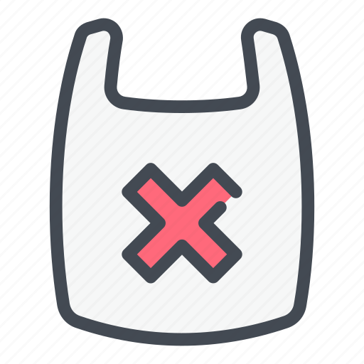 Bag, plastic, shop, no, cross, delete, remove icon - Download on Iconfinder