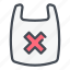 bag, plastic, shop, no, cross, delete, remove 