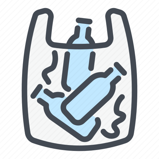 Bag, plastic, shop, bottle, waste, trash, garbage icon - Download on Iconfinder