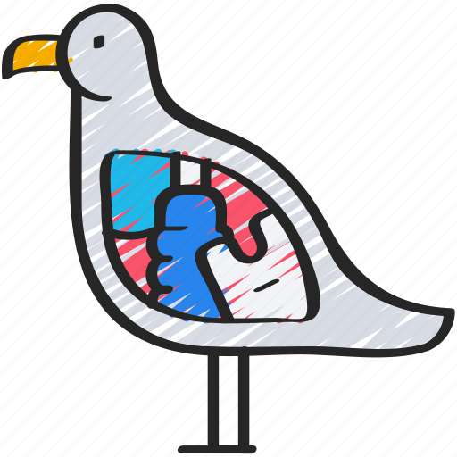 Bird, full, of, plastic, pollution, reusable icon - Download on Iconfinder