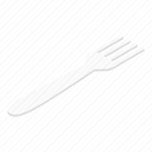 Cartoon, food, fork, isometric, logo, plastic, silhouette icon - Download on Iconfinder