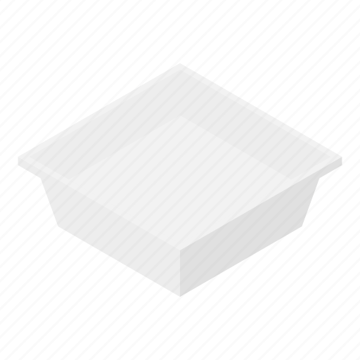 Box, cartoon, container, food, isometric, kitchen, plastic icon - Download on Iconfinder