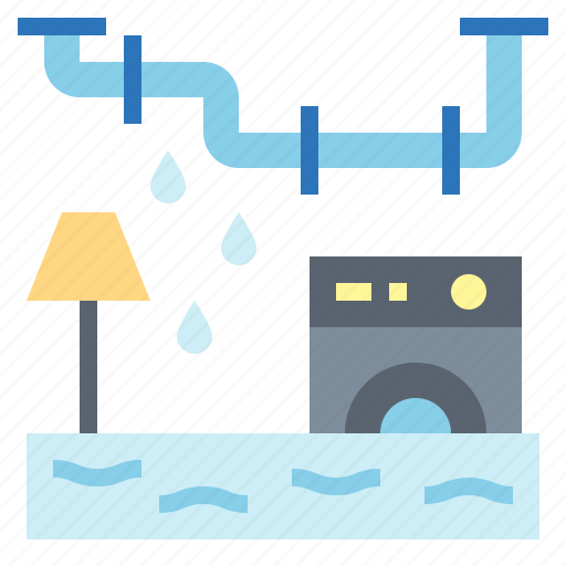 Flood, house, pipe, water icon - Download on Iconfinder