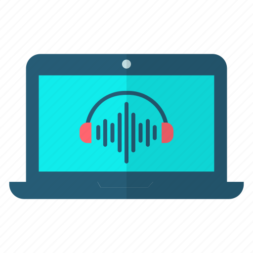Laptop, podcast, audio, broadcast icon - Download on Iconfinder