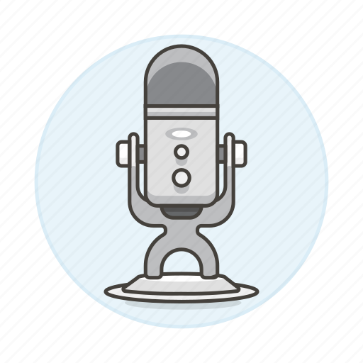 Audio, desk, dynamic, metal, microphone, podcast, recording icon - Download on Iconfinder