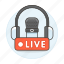 live, headphones, podcast, broadcast, station, streaming, radio, audio, microphone 