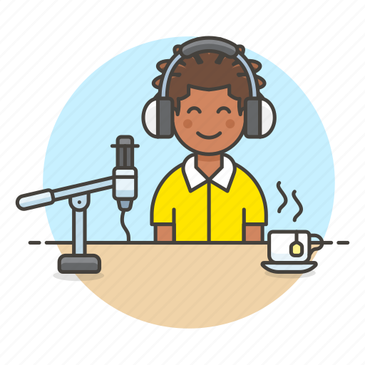 Headset, male, microphone, podcast, podcaster, recording, streamer icon - Download on Iconfinder