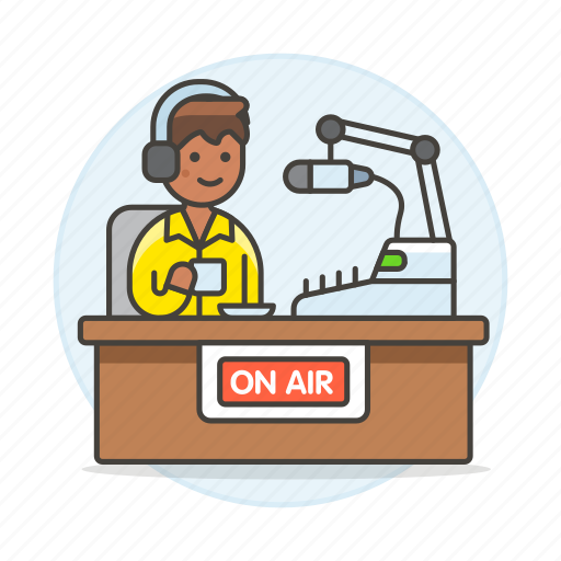 Male, station, youtuber, live, podcaster, air, on icon - Download on Iconfinder