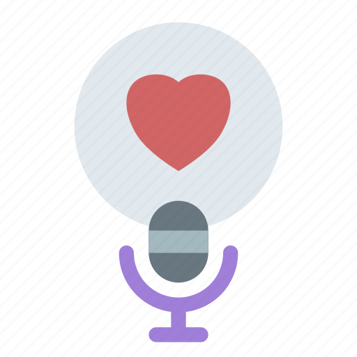 Podcast, love, romance, heart, romantic icon - Download on Iconfinder