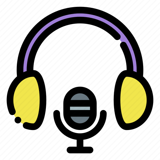Podcast, broadcasting, radio, microphone, headphone icon - Download on Iconfinder