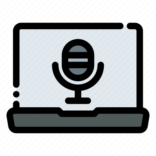 Podcast, laptop, communication, broadcasting, microphone icon - Download on Iconfinder