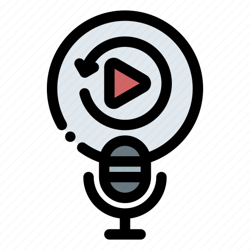 Podcast, replay, play, microphone, button icon - Download on Iconfinder