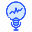 podcast, graph, microphone, statistic, business