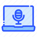 podcast, laptop, communication, broadcasting, microphone