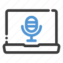 podcast, laptop, communication, broadcasting, microphone