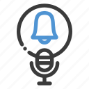 podcast, reminder, microphone, notification, bell