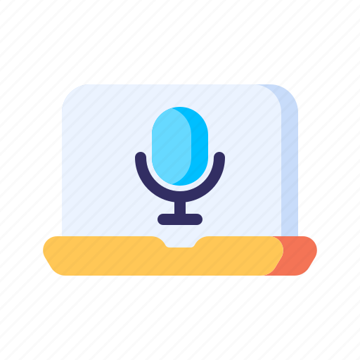 Podcast, laptop, microphone, voice icon - Download on Iconfinder