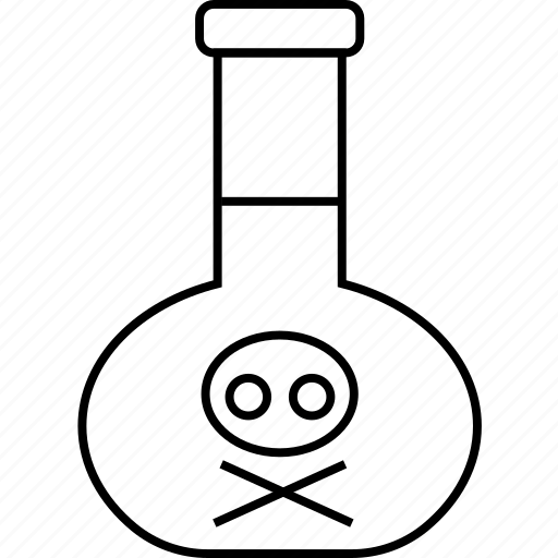 Bottle, danger, flask, glass, liquid, poison, skull icon - Download on Iconfinder