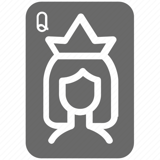 Casino, gambling, hazard, playing, poker card, queen icon - Download on Iconfinder