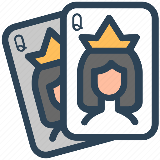 Casino, gambling, hazard, playing, poker card, two queen icon - Download on Iconfinder