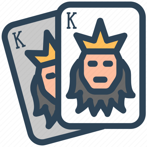 Casino, gambling, hazard, playing, poker card, two king icon - Download on Iconfinder