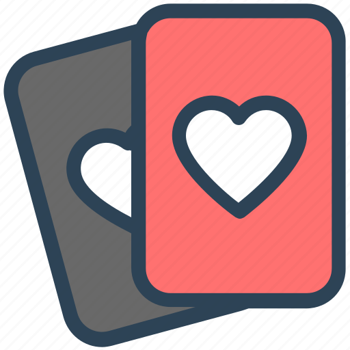 Casino, gambling, hazard, playing, poker card, two heart icon - Download on Iconfinder