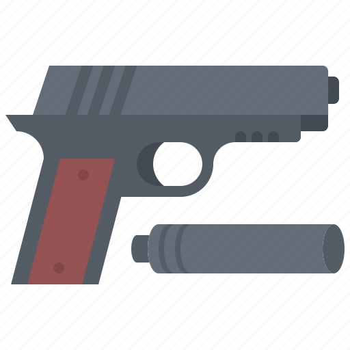 Crime, gun, justice, law, police, silencer icon - Download on Iconfinder