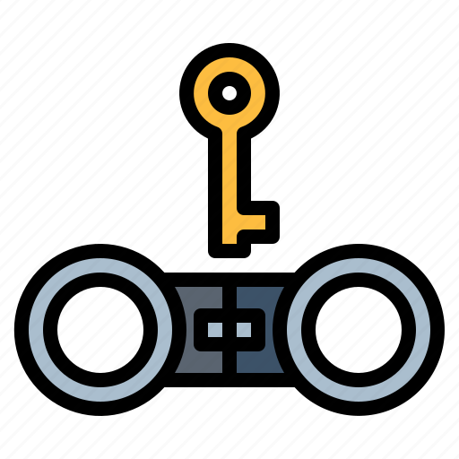 Handcuffs, key, lock, police icon - Download on Iconfinder