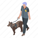 cartoon, dog, isometric, policeman, retro, silhouette, woman