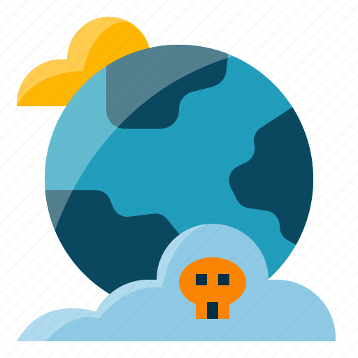 Globe, world, pollution, air, gas, skull icon - Download on Iconfinder