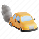 car, smoke, car smoke, vehicle emissions, air pollution, pollution control, 3d icon, 3d illustration, 3d render