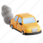 car, smoke, car smoke, vehicle emissions, air pollution, pollution control, 3d icon, 3d illustration, 3d render 