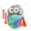 global, warming, global warming, climate change, pollution control, climate action, 3d icon, 3d illustration, 3d render 