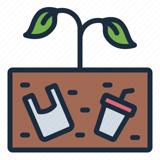 Pollution, plant, plastic, ecology, evirontment, soil pollution icon - Download on Iconfinder