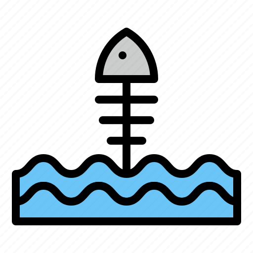 Fish bone, pollution, sea, water pollution icon - Download on Iconfinder