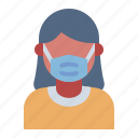 woman, wear, avatar, healthcare, medical, pollution, face mask