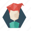 avatar, hairstile, poligon, profile, red, user, woman 