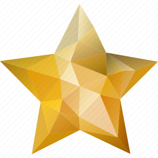 Premium, abstract, yellow, polygonal, star, low-poly, prize icon - Download on Iconfinder