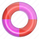 beach, inflated, pink, red, ring, water